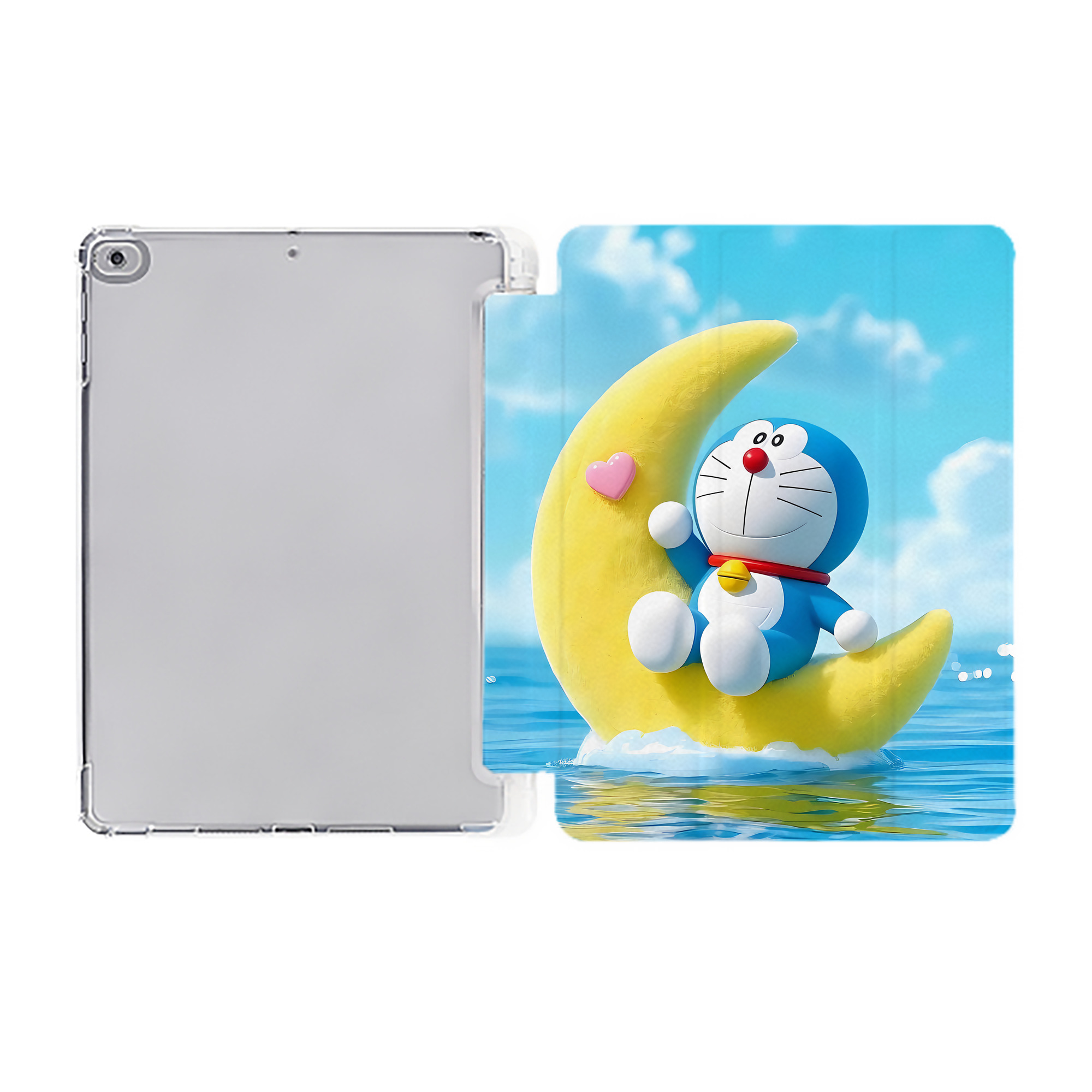 （画像用） ドラえもん Doraemon IPad ケース ペン収納付き 三つ折りスタンド PUレザー×シリコン 対応機種9.5/10.5/10.9インチ